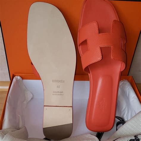 hermes oran orange poppy|Oran leather mules Hermès Orange size 38.5 EU in Leather.